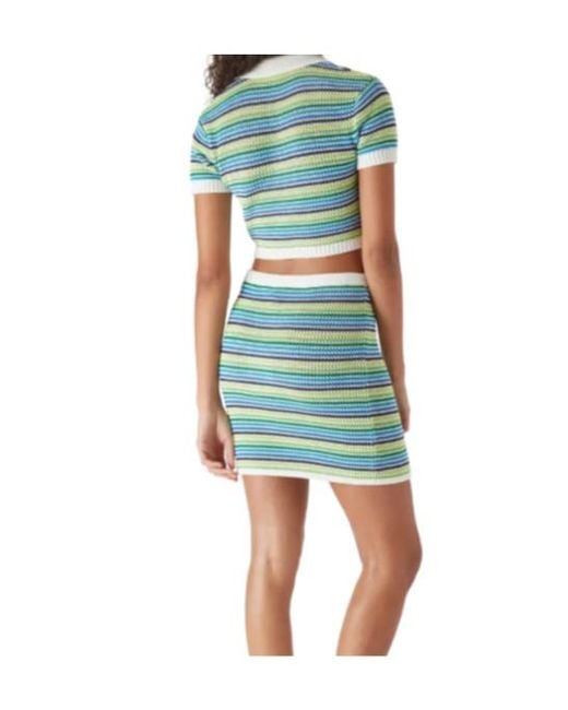 Casablanca Blue Stripe Short Sleeved Polo Shirt