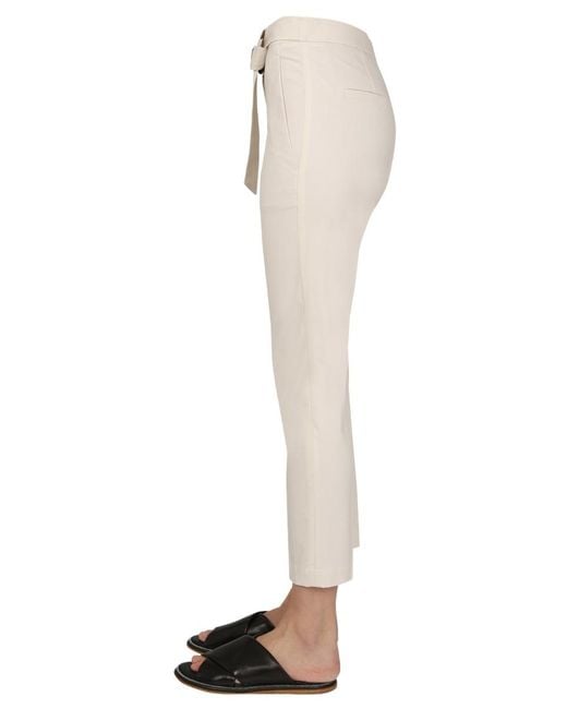 Brunello Cucinelli White Low Rise Slim-Fit Trousers