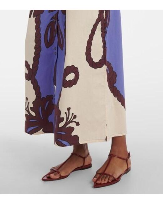 Johanna Ortiz Blue Latitud Marina Printed Cotton Midi Dress