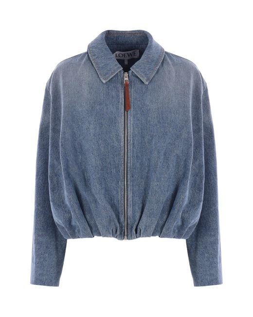 Loewe Blue Draped Zipped Denim Jacket