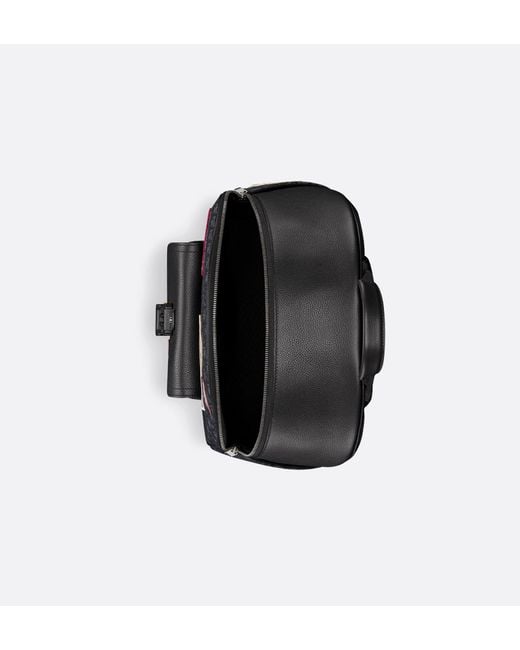 Dior Black Saddle Zip Backpack for men