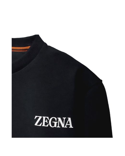 Zegna Black Round-Neck Sweater for men