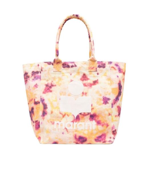 Isabel Marant Pink Yenki Logo-Print Tote Bag