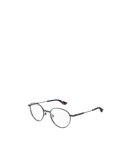 McQueen White Eyewear Round Frame Glasses for men