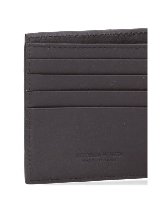 Bottega Veneta Black Intrecciato Bi-Fold Wallet With Coin Purse for men
