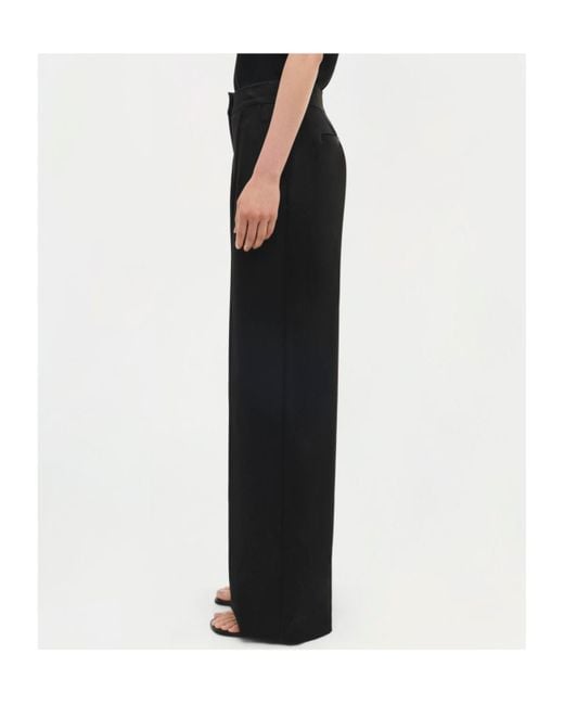 Jonathan Simkhai Black Kyra High-Waisted Crepe Trousers