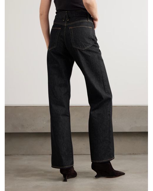 SLVRLAKE Denim Black Grace High-Waisted Wide-Leg Jeans