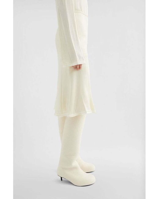 Jil Sander Natural Envers Satin Flared Skirt