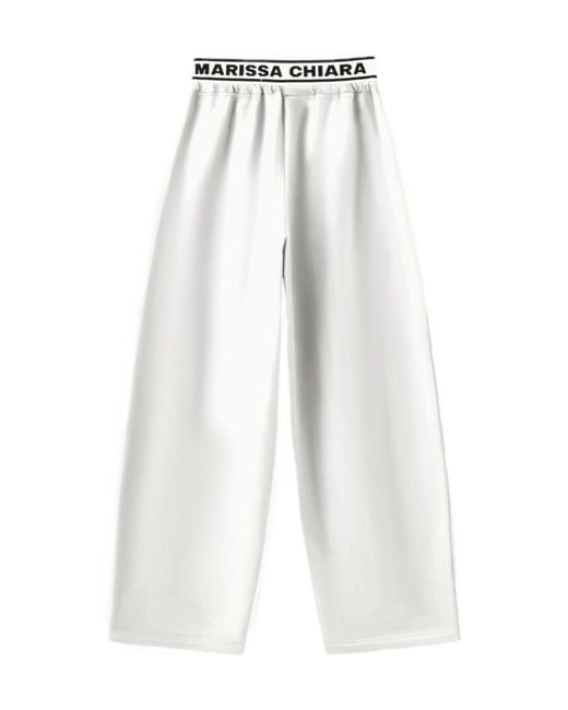 Marissa Chiara White Drawstring Casual Pants
