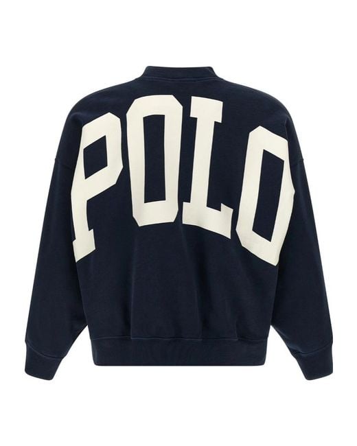 Polo Ralph Lauren Blue Logo Embroidered Crewneck Sweatshirt