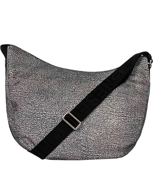Borbonese Gray Luna Medium Shoulder Bag