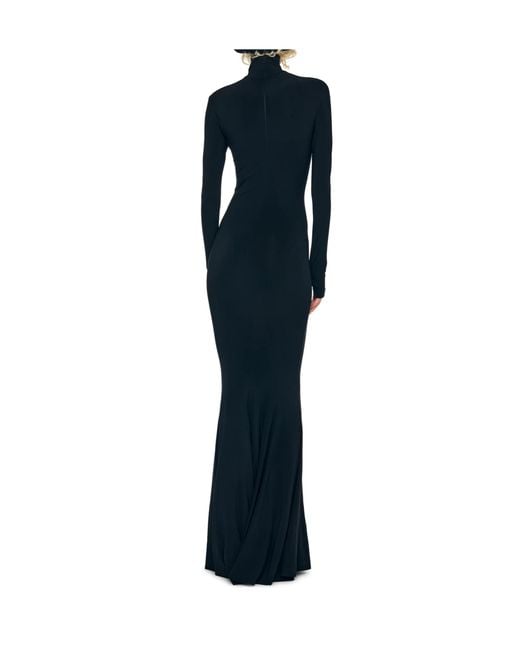 Norma Kamali Blue Turtle Fishtail Gown