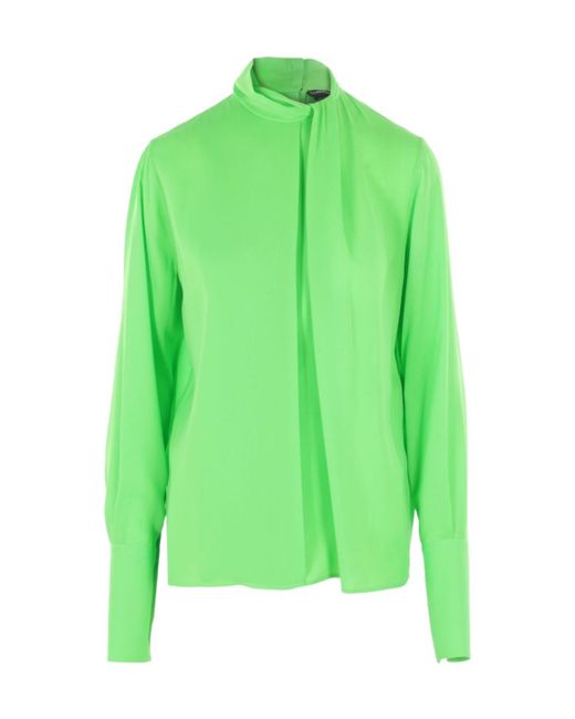 Tom Ford Green Long Sleeved Satin Blouse