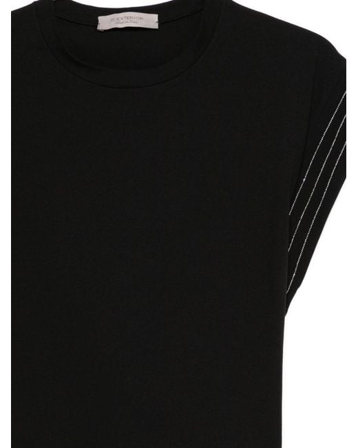 D.exterior Black Embellished Top