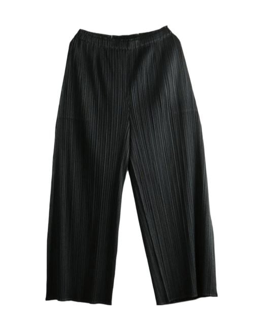Pleats Please Issey Miyake Black Pleats Please Issey Miyake Pleated Trousers