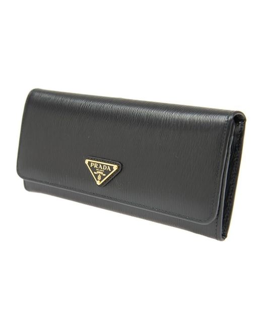 Prada Black Logo Details Wallet