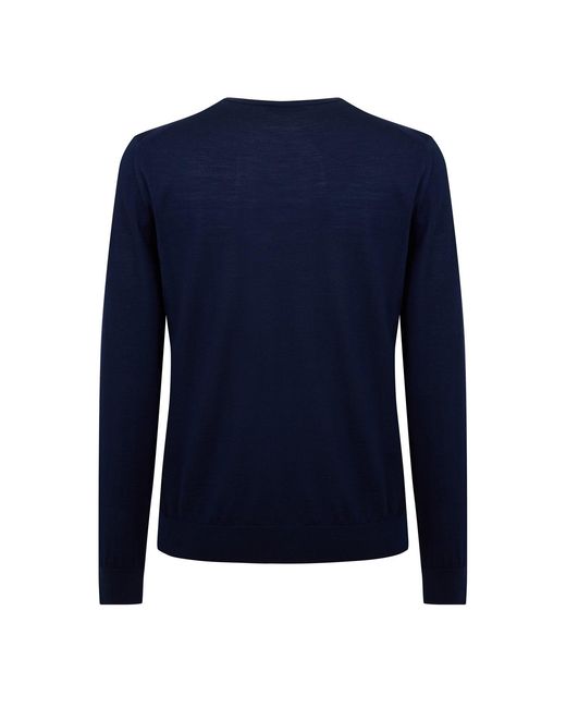 Prada Blue Knitted Crew Neck Jumper for men