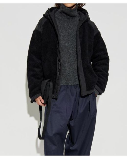 Canada Goose Black Logo-Patch Fleece Jacket for men