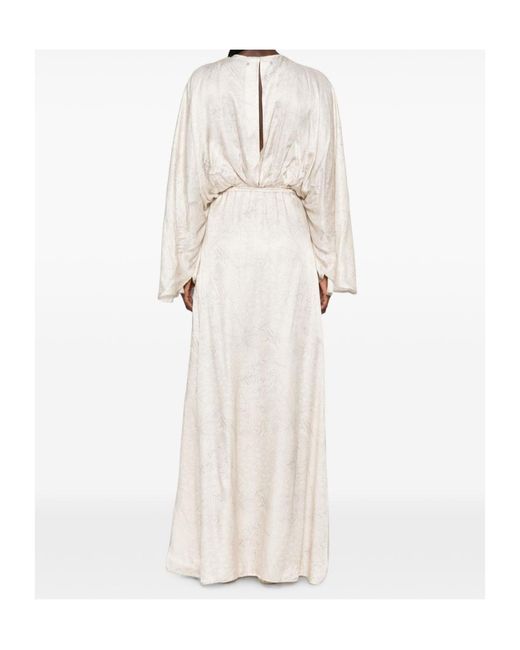 Golden Goose Deluxe Brand White Jacquard Wrap Maxi Dress