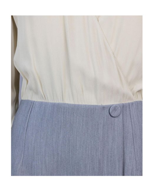 Patrizia Pepe Gray Two-Tone Dress