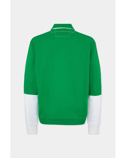DSquared² Green Logo Patch Rugby Polo Shirt for men