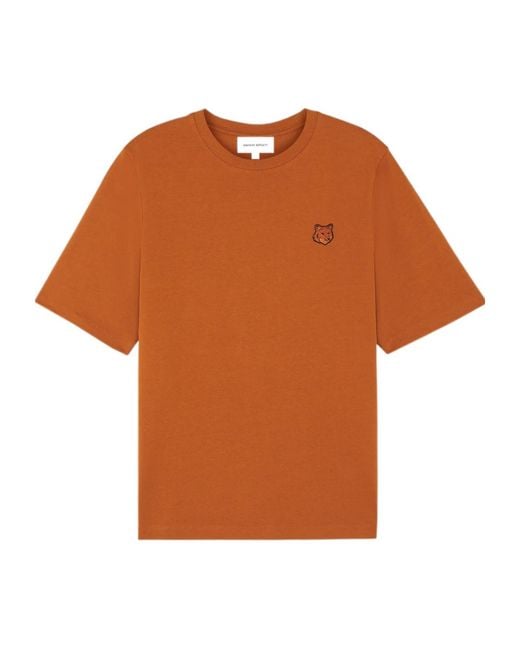 Maison Kitsuné Brown Maison Kitsuné Bold Fox Crewneck T-Shirt