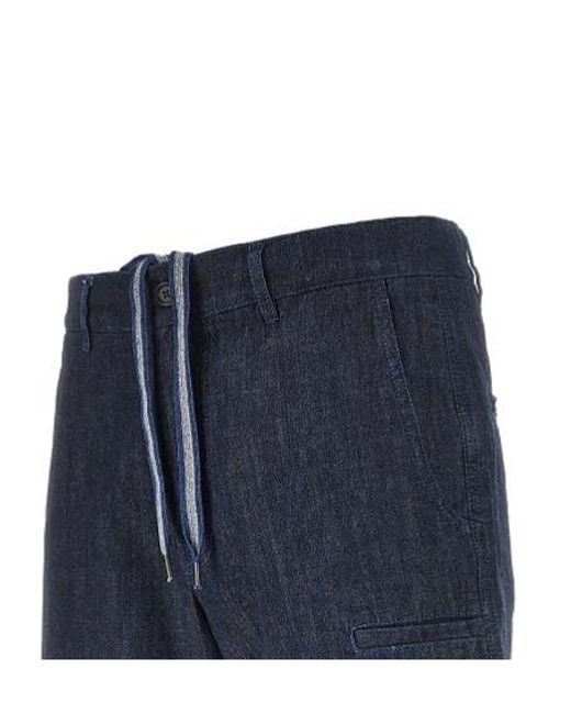 Aspesi Blue Lace-Up Detail Shorts for men
