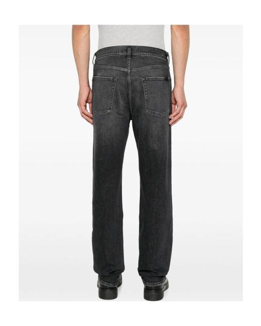 7 For All Mankind Gray Faded-Effect Jeans for men
