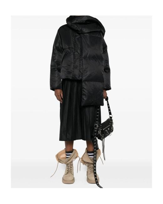 MM6 by Maison Margiela Black Scarf Down Jacket
