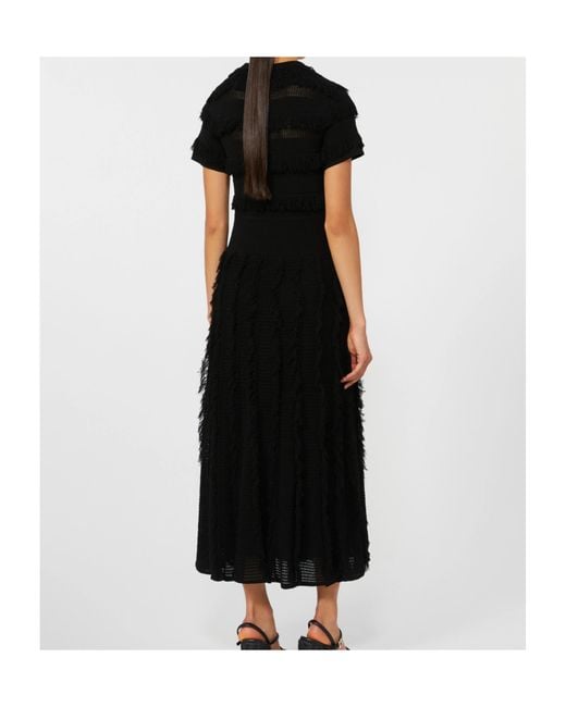 Max Mara Black Knitted Midi Dress