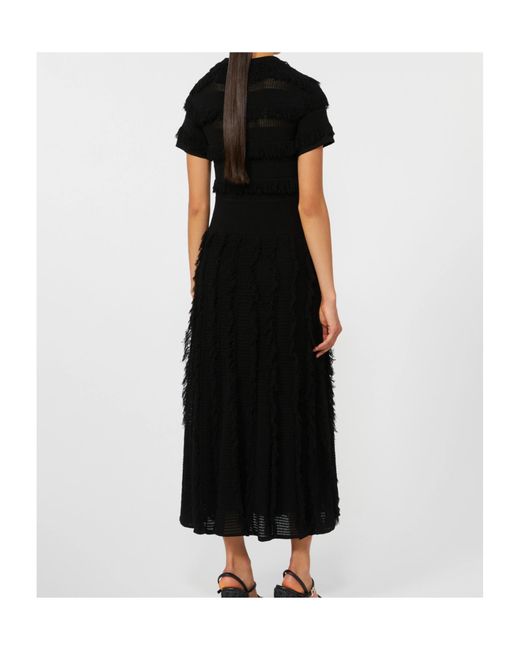 Max Mara Black Knitted Midi Dress