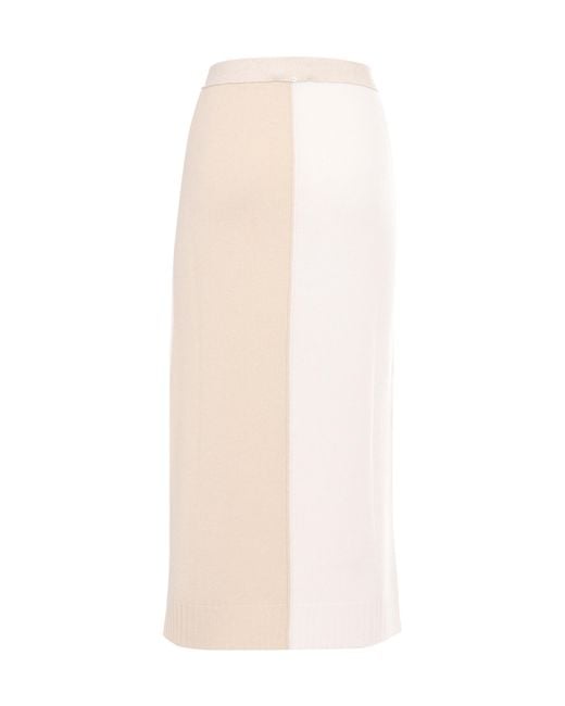 Lorena Antoniazzi White Slit Knitted Skirt