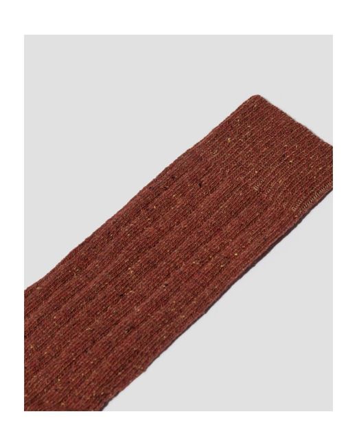 Norse Projects Brown Wool Blend Ribbed Socks for men