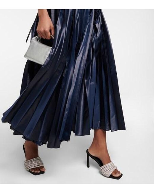 Christopher Kane Blue Embellished Halterneck Lamé Midi Dress