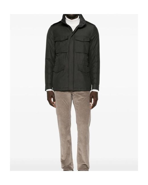 Moorer Black Long-Sleeved Down Jacket for men