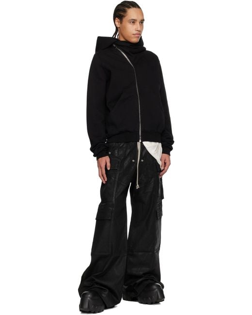 Rick Owens Black Double Cargo Jumbo Belas Trousers for men