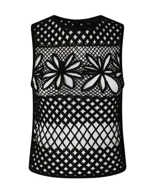 Pinko Black Sleeveless Tops