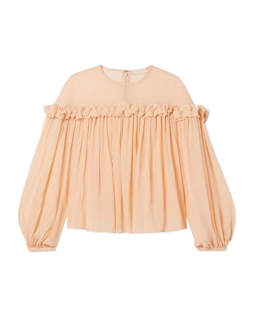 Ulla Johnson Natural Peggy's Ruffled Blouse