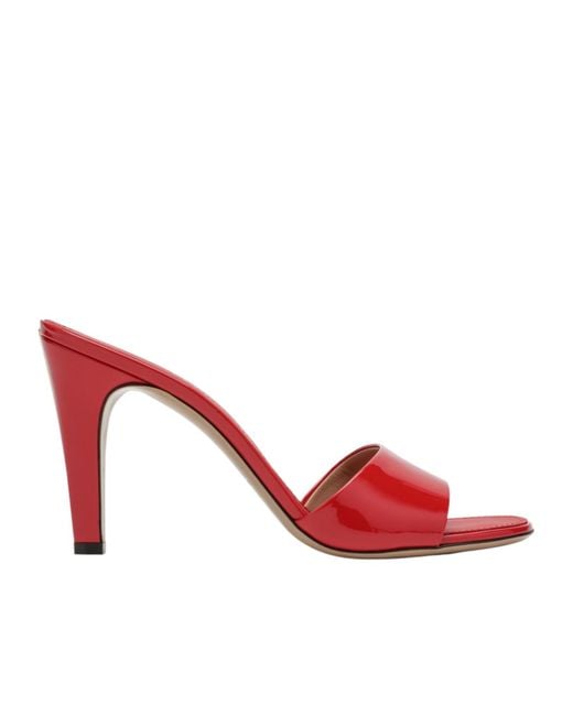 Ferragamo Red Round-Toe High-Heeled Sandals