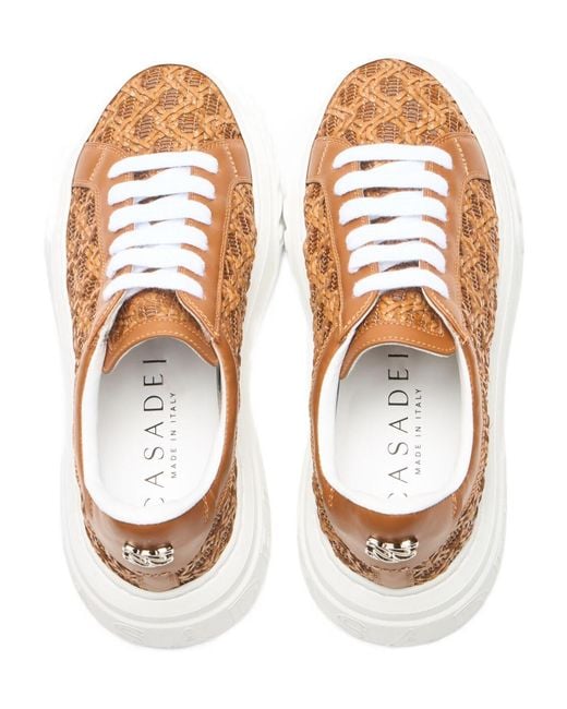 Casadei Brown Off Road Cicladi Mesh Low-Top Sneakers
