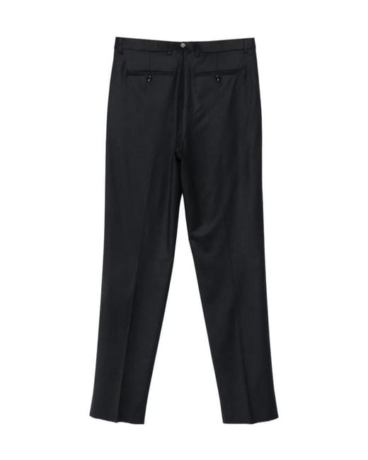 Lardini Black Pleated Wool Trousers for men