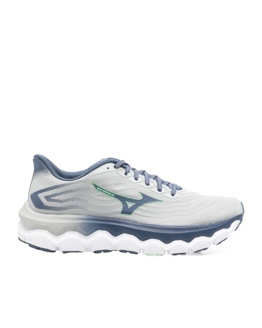 Mizuno Blue Round Toe Sneakers for men