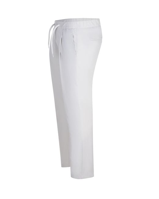 Herno White Drawstring Pleated Pants for men