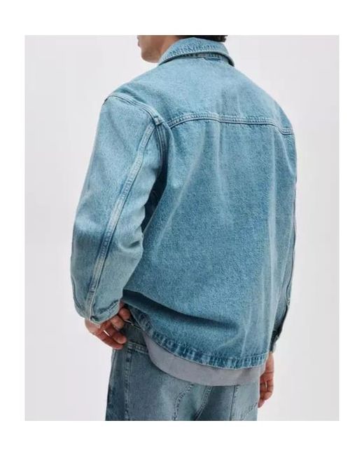Rag & Bone Blue Button-Up Denim Jacket for men