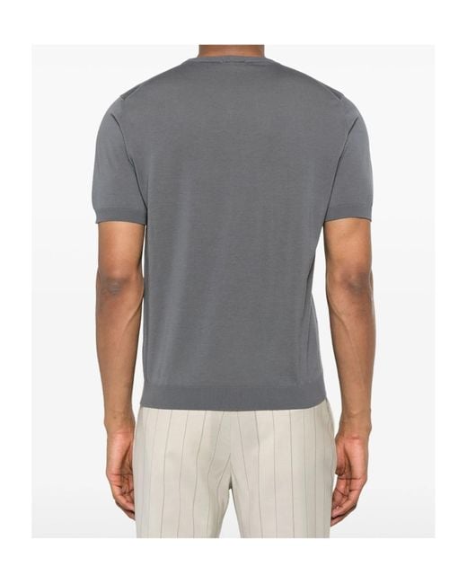 Drumohr Gray Cotton T-Shirt for men