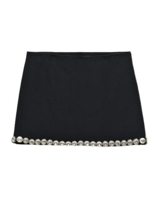 Prada Black Sablè Crystal Embellishment Mini Skirt