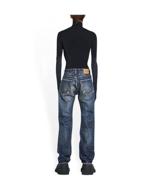 Balenciaga Blue Faded Wide-Leg Jeans for men