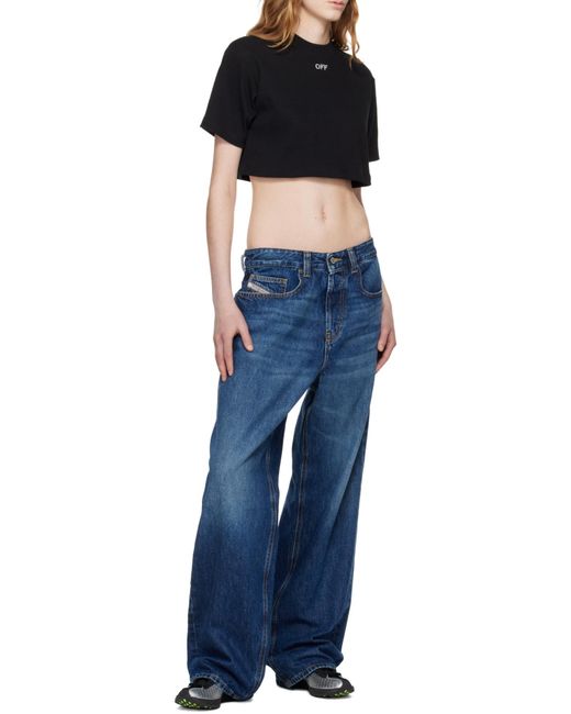 Off-White c/o Virgil Abloh Black Off Stamp Ribbed Cropped T-Shirt