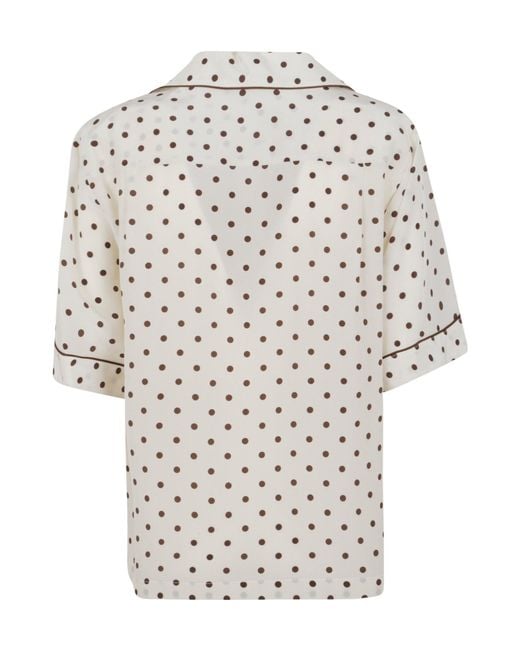 P.A.R.O.S.H. White P.A.R.O..H. Polka-Dot Piped Shirt