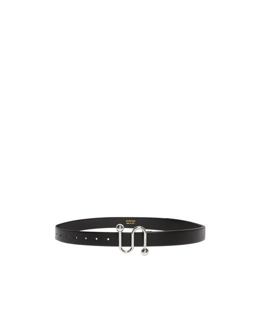 Sportmax White Metal Trim Leather Belt